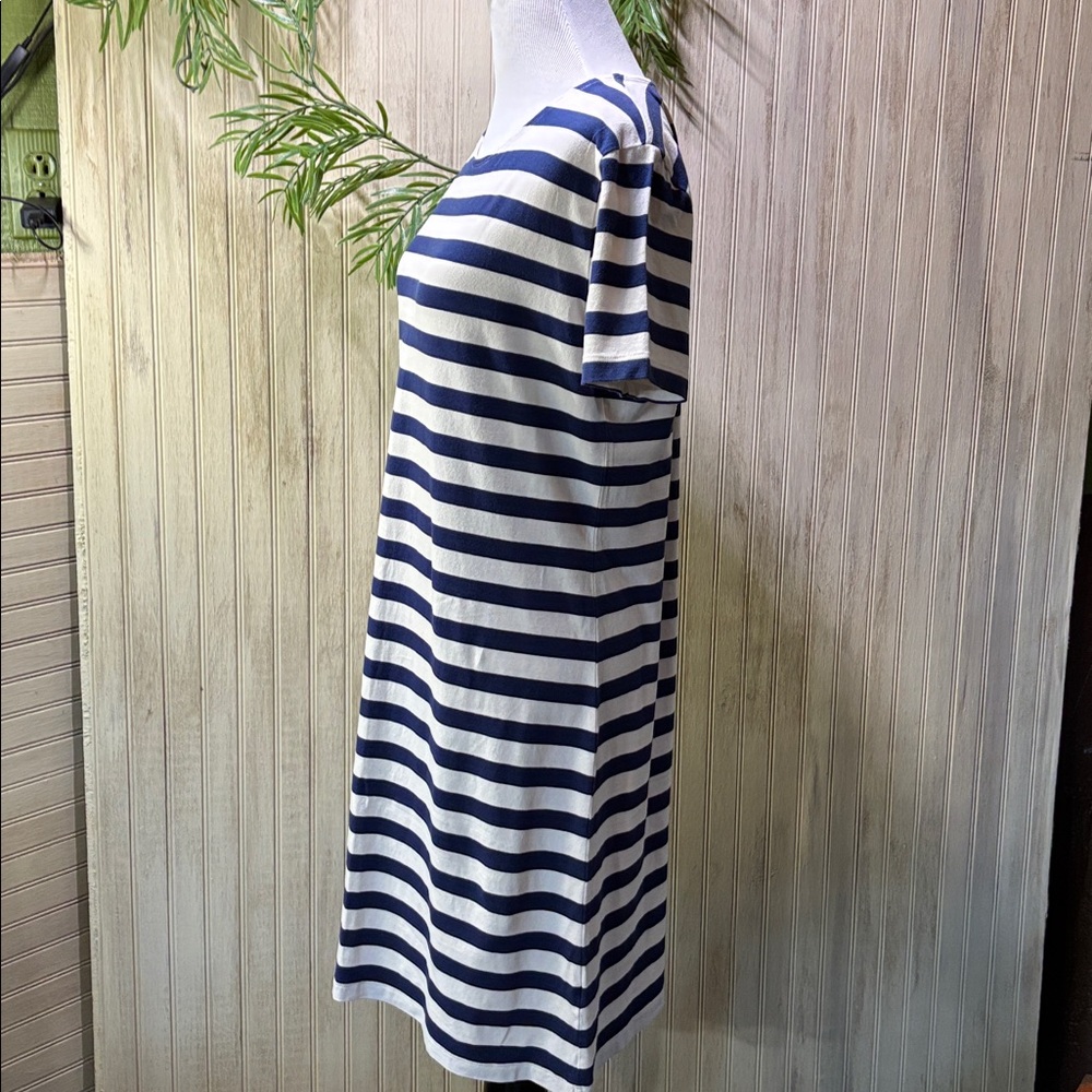 Vineyard Vines Navy and White Striped Dress, Short Sleeves, Zipper Back, Small - Picture 3 of 14